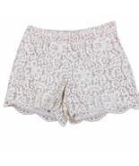 Cartonnier Shorts Womens 2 Anthropologie Cream Lace Pink Striped Scallop... - £18.70 GBP