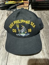 Vintage New Era USS Philippine Sea Ship CG58 Snapback Hat &quot;Mrs. Bull&quot; Ma... - £37.87 GBP