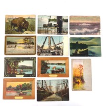11pc Lot Early 1900s Lithograph Postcards Boats Rivers Ships Nature Ocean USN - £27.39 GBP
