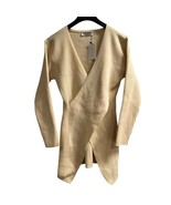 Reveriee Sweater Women XL Tan Crossover Ribbed Knit Pullover Asymmetrica... - $729.27 MXN