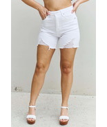 RISEN Ella Full Size High Waisted Distressed Thigh Shorts - $54.31 CAD