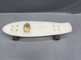 Vintage Makaha Pearl Hot Stuff Skateboard Deck Red Comp Wheels Santa Mon... - $74.86