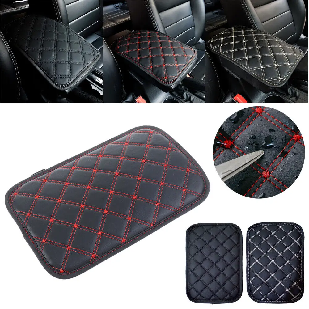 Car Armrest Pad Center Leather Hand Cushion Console Box Cover Protective - £10.95 GBP