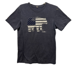 Men&#39;s Med Tee Tshirt Bear American Flag Patriotic Cotton Size Med - $9.89