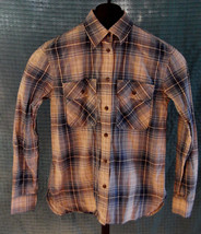 Ralph Lauren Jeans Company Blue &amp; beige plaid Western style Cotton Shirt XS - $19.79