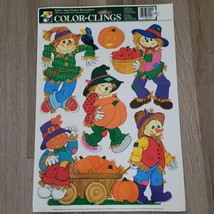 Vtg 90s Paper Magic Group Fall Color Clings Window Scarecrows Pumpkin NOS NEW - £9.33 GBP