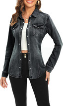 Denim Shirt for Women Long Sleeve Cotton Lightweight Fashion Denim Jacke... - $25.00 Denim Shirt for Women Long Sleeve Cotton Lightweight Fashion Denim Jacke... - $25.00