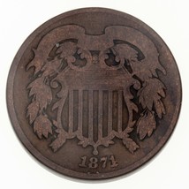 1871 Dos Centavo Pieza En Buen Estado, Bronw Color, Completo Rims ,No Pr... - $46.76