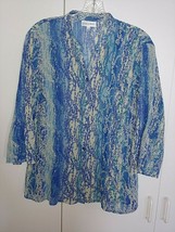 Fashion Bug Ladies Lovely 3/4-SLEEVE SEMI-SHEER BLOUSE-L-SPARKLES-BARELY Worn - £5.58 GBP
