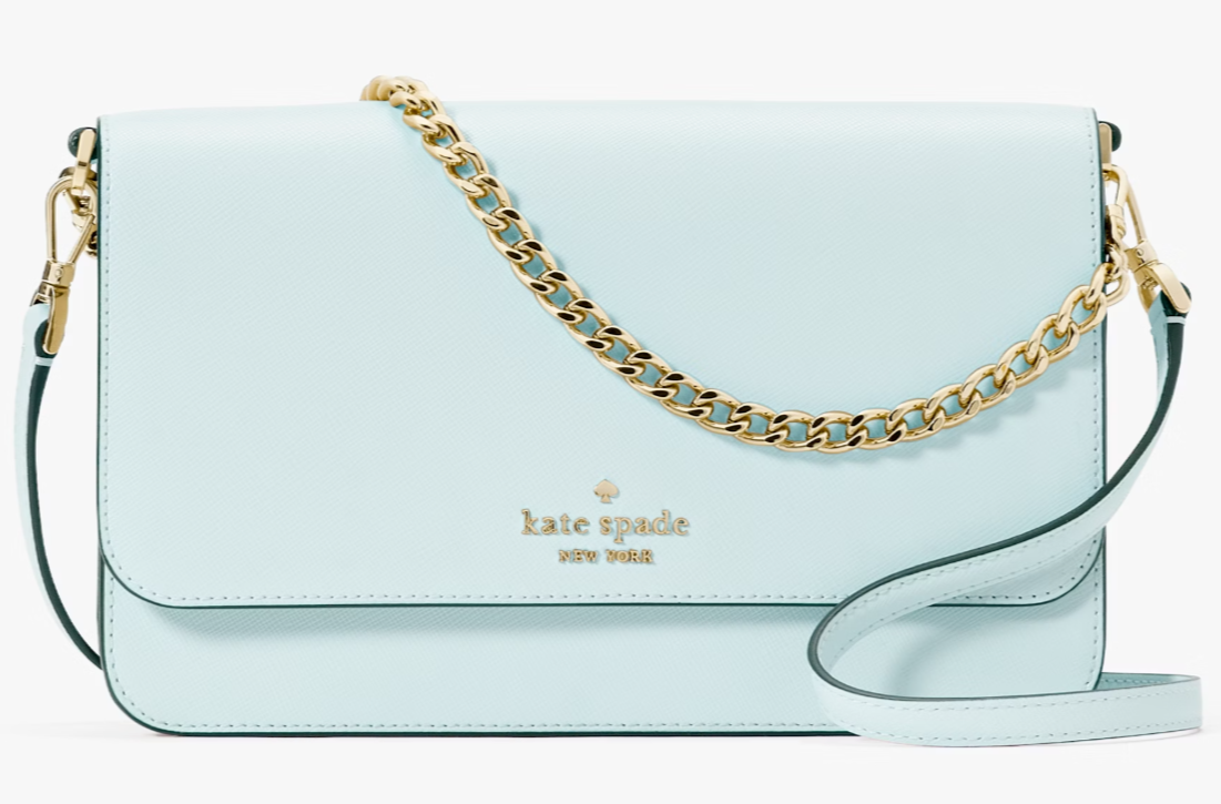 NWB Kate Spade Madison Flap Crossbody Blue Leather Chain KC430 $349 Gift Bag F