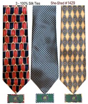 Lot of 3 Silk Ties CLUB ROOM Men&#39;s 100% Silk Neckties - £11.94 GBP