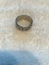Vintage Sterling silver Mexico etched carved ring band size 9 southwestern - £24.12 GBP