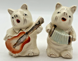 Vintage Retro Salt and Pepper Shakers Porcelain Musical Pigs U260/11 - £11.98 GBP