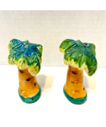 Antique Ceramic Hand Painted Palm Trees Salt Pepper Shakers Made in Japan - £11.79 GBP