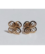 USSR 583 Gold Earrings Solid Rose Gold 14 K Stud Earrings Vintage Soviet Gold - $278.00