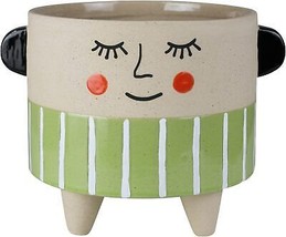 Large Sweet Face Cachepot 8.5 inch Length Ceramic - £54.19 GBP