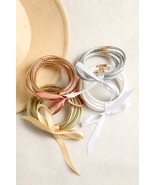Gray Glitter Bowknot Layered Jelly Bracelet - $4.11