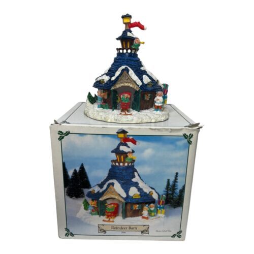 Christmas Santa&#39;s Town at the North Pole Reindeer Barn Building Village ... - $18.70