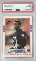 1989 Topps Tim Brown Rc Raiders Hof Psa 10 - £96.92 GBP