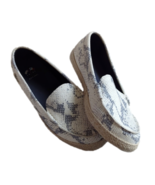 Cole Haan Nantucket Espadrille Chalk Python Leather Embossed Loafers Siz... - $47.50