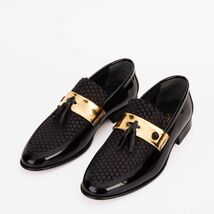 The Imperial Black & Gold Leather Men Dress Shoe image 2