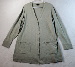 Torrid Cardigan Sweater Womens Size 1 Green Knit Long Sleeve V Neck Button Front - £14.78 GBP