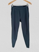 LULULEMON Blue High-Waisted Jogger Pants Lightweight Stretch Fabric Tape... - $647.56 MXN