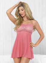 Escante Straight Neck babydoll Size 1X Style 57590 Coral/Pink - £14.76 GBP