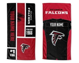 Atlanta Falcons Official NFL Jersey or Colorblock Personalized Beach Towel - £37.30 GBP