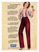 Levi&#39;s Bend Over Pull-On Pants Yellow Rose Vintage 1982 Print Magazine Ad - £7.73 GBP