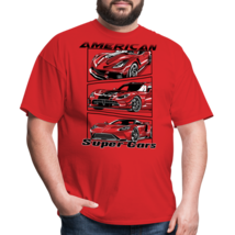 American Super Cars Custom Men&#39;s Graphic Tee; Viper, Muscle, Corvette, GT - $18.99