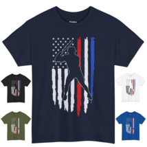 Baseball American Flag Patriotic Batter Hitting Usa 4th Of July Unisex T-shirt - £14.56 GBP+