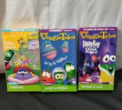 VeggieTales VHS Lot of 3 Madame Blueberry Are You My Neighbor Larry Boy - $9.49