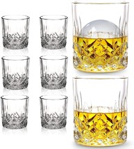Double Old Fashioned Glasses Set Of 8 Vintage Barware Crystal Whiskey Drinking - £24.74 GBP