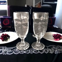 Libbey Chivalry Wine Glass Champagne Flute Lot x 2 Cordial Optic Panel C... - $19.99