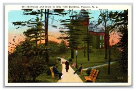 Entrance and Walk to City Hall Passaic New Jersey NJ UNP WB Postcard O17 - £3.95 GBP
