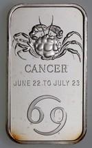 Cancer Zodiac Sign By Madison Mint 1 oz. Silver Art Bar - £58.40 GBP