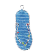 Handmade Beaded Flip Flop Keyring – Haitian Artisan Bag Charm. - $11.20