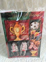 Happy Birthday Musical Card Trophy Tennis Shoes Soccer Ball Sports - $4.01