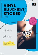 PPD 11x17 Inkjet Matte Self Adhesive Vinyl Sticker Paper Photo Quality P... - £31.45 GBP