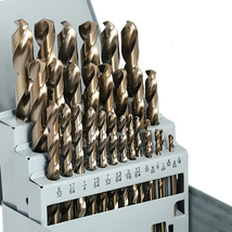 COMOWARE Cobalt Drill Bit Set- 29Pcs M35 High Speed Steel Twist Jobber Length fo - £94.33 GBP