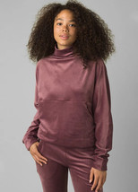 NWT Womens PrAna Yoga M Casual Top New Phoenix Pullover Velour Raison Dark Mauve - £115.99 GBP