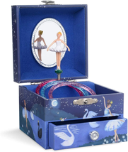 Musical Jewelry Box with Spinning Ballerina, Glitter Design, Swan Lake Tune - £22.48 GBP