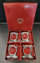 Arthur Court Silver Rabbit Napkin Rings Set Of 4 Easter With Original Box - $18.70