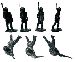 7 Vintage Miniature Pewter War Soldiers Infantry Musketeer - £15.46 GBP