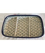 Boleslaweic Polish Pottery baking Dish 9.5&quot; x 6.5 Divided Rectangular - $24.74