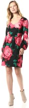 New Trina Turk Black Red Floral Sheath Dress Size 16 $179 - £84.04 GBP