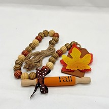 Autumn Decor Rolling Pin Bead Garland Thankgsiving Fall Table Accents Ti... - $14.54