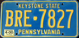 PA Automobile License Plate - 2000 - Used - $12.19