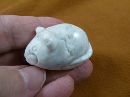 (Y-MOU-573) white Howlite Roly Poly Mouse Mice gemstone carving FAT RODE... - $14.01